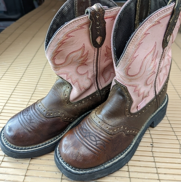 Justin Gypsy L9901 Women's Pink Leather Western Cowgirl Boots Size 6B.  220,pm - Picture 1 of 9